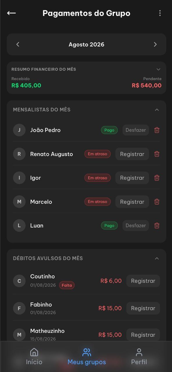 Controle de Pagamentos